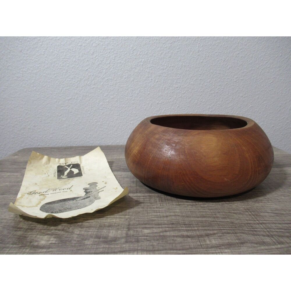 Good Wood Genuine Thailand Teak Bowl 1973